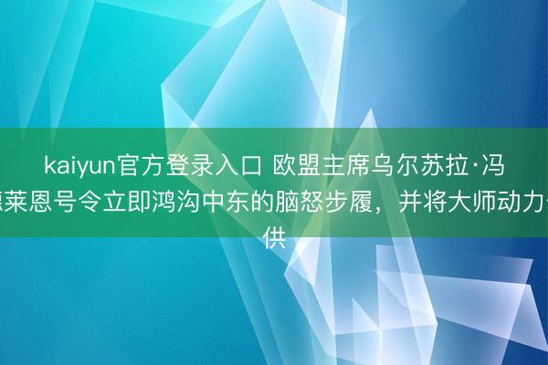 kaiyun官方登录入口 欧盟主席乌尔苏拉·冯德莱恩号令立即鸿沟中东的脑怒步履，并将大师动力供